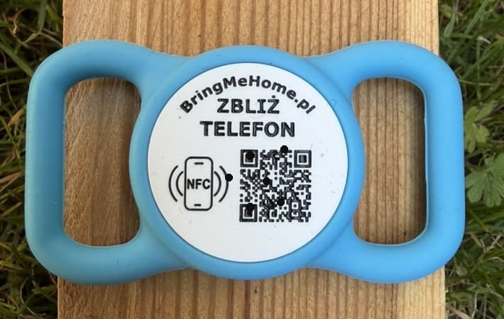 BringMeHome QR- und NFC-Marke — kleine Anhänger-Marke für Hund und Katze